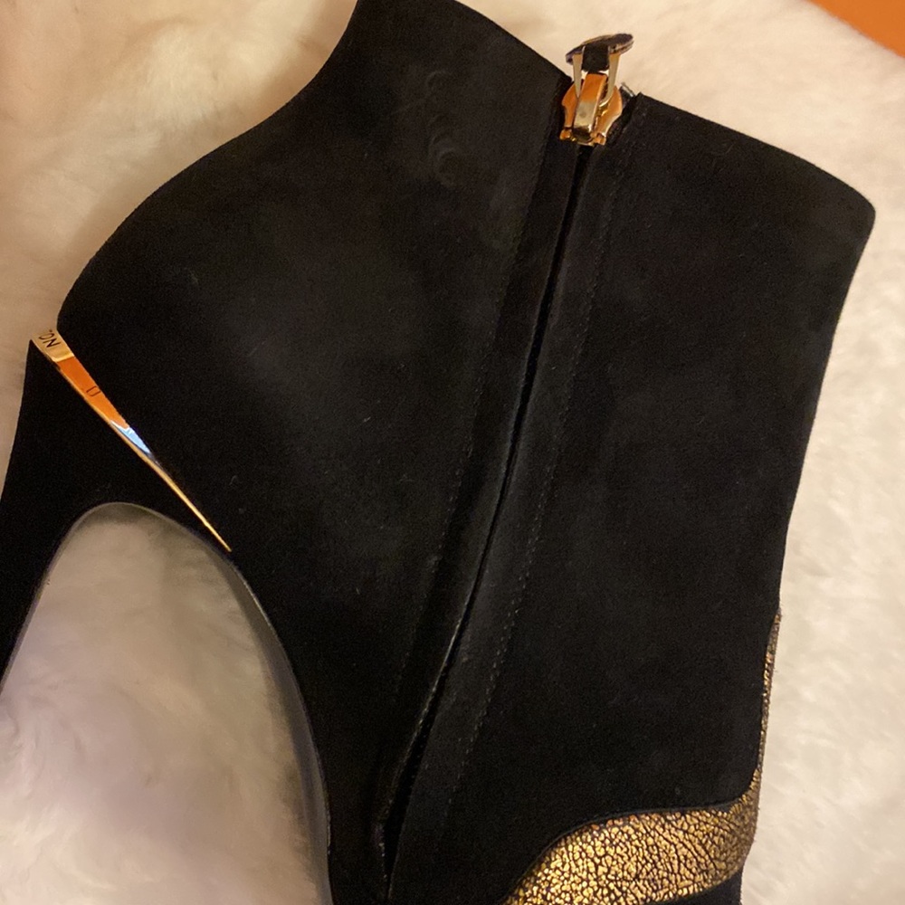 LOUIS VUITTON Gold Flame Peep Toe Booties - Picture 7 of 17